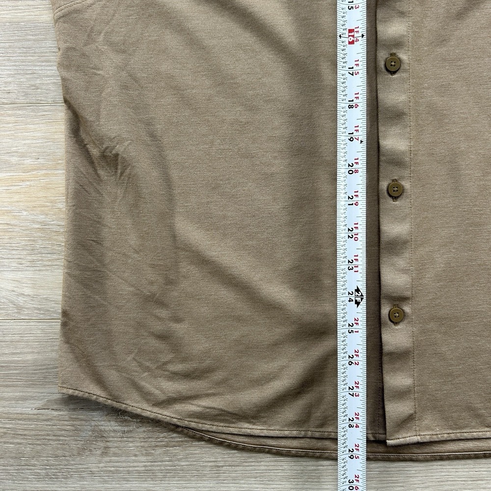 Lululemon Large Commission Long-Sleeve Shirt Pocket Mens Tan Four Way Stretch - Picture 7 of 9